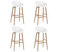 vidaXL 4X Taburetes de Cocina Muebles Interior Sillas Asientos Altas de Bar Barra Bistró Mostrador Hogar Pub Respaldo Comedor Casa Blanco