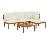 vidaXL 5 pcs Madera de Acacia Sólida y Cuerda Natural, Conjunto de jardín, diseño Modular, Limpieza fácil, sofá Exterior, Asientos cómodos para Relajarse en el Patio