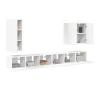 vidaXL 6 piezas blancas, muebles elegantes para tu hogar, juegos multifuncionales, soluciones de almacenamiento eficientes para una vida organizada y flexibilidad en interiores y exteriores