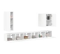 vidaXL 6 piezas de color blanco brillante, muebles elegantes para tu hogar, juegos multifuncionales, soluciones de almacenamiento eficientes para una vida organizada y flexibilidad en interiores y