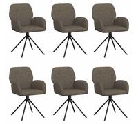 vidaXL 6 sillas de comedor giratorias de piel de ante sintética, silla moderna, con rotación, diseño ergonómico, revestimiento de microfibra, cómoda para el hogar, estructura de metal