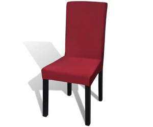 vidaXL 6 x Fundas Elásticas para Silla con Respaldo Burdeos Cubierta Asiento