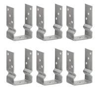 vidaXL 6X Anclajes de Valla Estaca Soporte Postes de Cerca para Suelo Base Aire Libre Patio Jardín Terraza Acero Galvanizado Plateado 9x6x15 cm