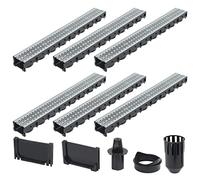 vidaXL 6X Canales Drenaje Acero 6 m Acanalamiento Desagüe Tuberia Resumidero