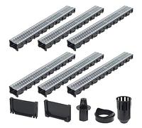 vidaXL 6X Canales Drenaje Acero 6 m Acanalamiento Desagüe Tuberia Resumidero