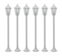 vidaXL Farolas de jardín aluminio blancas E27 110 cm 6 unidades