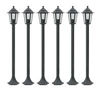 vidaXL Farolas de jardín aluminio verde oscuro E27 110 cm 6 unidades