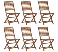 Sillas De Exterior Plegables 6 Uds Madera Maciza Acacia Vidaxl