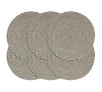 vidaXL 6X Manteles Individuales Liso Redondo de Algodón Mantelería Ropa de Casa Cocina Suaves al Tacto Cómodos Piezas Únicas Prácticas Gris 38cm