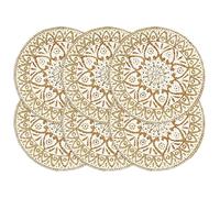 vidaXL 6X Manteles Individuales Redondos Yute Mantelería del Hogar Ropa de Casa Cocina Suaves al Tacto Cómodos Piezas Únicas Prácticas Blanco 38cm