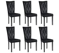 vidaXL 6X Sillas Comedor Terciopelo Negro Sillón Asiento Banco Taburete Mueble