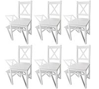 vidaXL Sillas de comedor 6 unidades madera de pino blancas