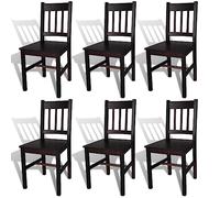 vidaXL 6X Sillas de Salón Comedor Silla de Cocina Conjunto de Asientos de Hogar Comer Sala de Estar Mobiliario de Casade Madera de Pino Marrón Oscuro