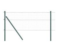 vidaXL 7 Pcs Poste de Cerca Verde Ø32mm 80cm Hechos de Acero Galvanizado, Accesorios para Cercas Resistentes y Duraderos, Postes para Jardín y Terraza, Componente de Barrera Ajustable en Altura con T