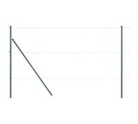 vidaXL 7 Pcs Postes de Cerca Verdes Ø32mm 200cm de Acero Galvanizado, Accesorios Duraderos y Resistentes al Clima, Poste para Jardín, Terraza, Componente Ajustable en Altura, Barrera de Textura Suave