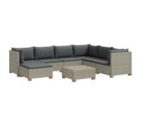 vidaXL 8 uds. Conjunto de Lounge de Ratán con Cojines GENDT Gris Kubu