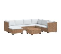 vidaXL 8 uds. Conjunto de Lounge de Ratán con Cojines GENDT Natural
