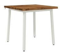 vidaXL 80 x 80 x 75 cm Madera de Acacia Sólida Natural y Blanco