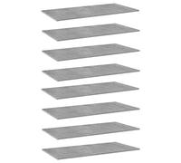 vidaXL 8X Estantes Estantería Estudio Salón Decoración Libros Librería Librero Biblioteca Tablero Extra Contrachapada Gris Hormigón 80x30x1,5 cm