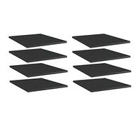 vidaXL 8X Estantes Estantería Estudio Salón Decoración Libros Librería Librero Biblioteca Tablero Extra Madera Contrachapada Negro Brillo 40x50x1,5 cm