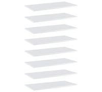 vidaXL 8X Estantes Estantería Estudio Salón Decoración Libros Librería Librero Biblioteca Tablero Extra Contrachapada Blanco Brillo 80x40x1,5 cm