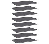 vidaXL 8X Estantes Estantería Estudio Salón Decoración Libros Librería Librero Biblioteca Tablero Extra Madera Contrachapada Gris Brillo 60x40x1,5 cm