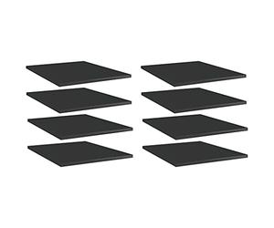 vidaXL 8X Estantes Estantería Estudio Salón Decoración Libros Librería Librero Biblioteca Tablero Extra Madera Contrachapada Negro Brillo 40x50x1,5 cm