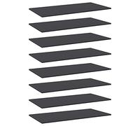 vidaXL 8X Estantes para Estantería Estudio Salón Decoración Libros Librería Librero Biblioteca Tablero Extra Madera Contrachapada Gris 80x30x1,5 cm