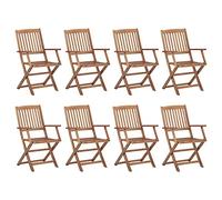 vidaXL 8X Madera Maciza Acacia Sillas de Exterior Plegables Jardín Sillón Exterior Terraza Balcón Patio Asiento Butaca Muebles Mobiliario Duradera