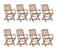 Sillas De Exterior Plegables 8 Uds Madera Maciza Acacia Vidaxl