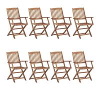 Sillas De Exterior Plegables 8 Uds Madera Maciza Acacia Vidaxl