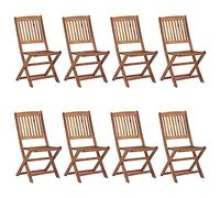 vidaXL 8X Madera Maciza Acacia Sillas de Exterior Plegables Jardín Sillón Terraza Exterior Balcón Patio Asiento Butaca Muebles Mobiliario Duradera