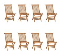 vidaXL 8X Madera Maciza de Teca Sillas de Jardín Plegables Asiento Butaca Patio Terraza Balcón Comedor Muebles Mobiliario Exterior Duradero