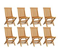 vidaXL 8X Madera Maciza de Teca Sillas de Jardín Plegables Sillón Exterior Terraza Balcón Patio Asiento Butaca Muebles Mobiliario Duradera