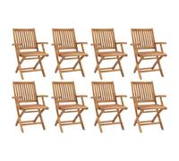 vidaXL 8X Madera Maciza de Teca Sillas de Jardín Plegables Sillón Exterior Terraza Balcón Patio Asiento Butaca Muebles Mobiliario Duradera