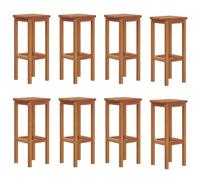 vidaXL 8X Taburetes de Barra de Cocina Asiento Reposapiés Silla Alta Bar Casa Bistró Pub Comedor Mostrador Restaurante Oficina Madera Maciza Acacia