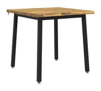 vidaXL 90 x 90 x 75 cm Madera de Acacia Sólida Blanco y Negro Cuadrado