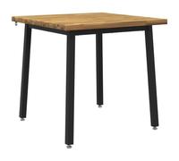 vidaXL 90 x 90 x 75 cm Madera de Acacia Sólida Blanco y Negro Cuadrado