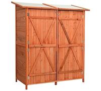 vidaXL Abeto Macizo Caseta para Herramientas de Jardín Cobertizo Leña Patio Terraza Exterior Césped Almacenamiento Estable Robusto 136x75x160 cm