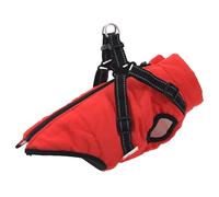 vidaXL Abrigo para Perro con arnés Impermeable Reflectante L24 Rojo