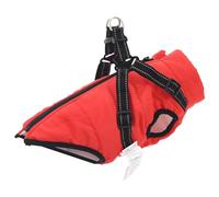 vidaXL Abrigo para Perros con arnés Rojo 2XL Vellón y poliéster, Chaqueta para Perros Ajustable, Ropa de Invierno para Mascotas, vellón, Ropa Reflectante, Calidez para Perros, protección contra el FR