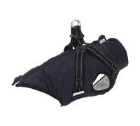 vidaXL Abrigo Perro con arnés Impermeable Reflectante L40 Azul Marino