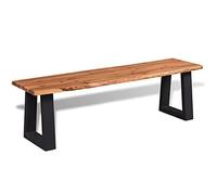 vidaXL Acacia Banco 160 cm Madera Maciza Asiento Banqueta Banquillo Comedor