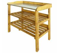 vidaXL Acacia Banco para Macetas 2 Estantes Madera Jardinera Sembrado Maceta