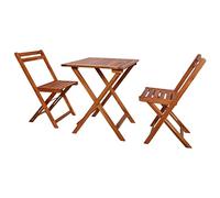 vidaXL Acacia Conjunto Jardín Plegable Madera Set Mesa 2 Sillas Muebles Patio