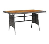 vidaXL Acacia Maciza Mesa de Jardín Comedor Cocina Patio Terraza Balcón Muebles Mobiliario Soporte Exterior Ratán PE Gris 130x70x72 cm