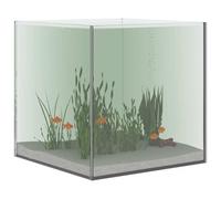 vidaXL Acuario con Almacenamiento Cristal, Un diseño Rectangular Moderno y Duradero para el hogar o la Oficina, Funcional y fácil de Mantener.