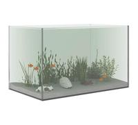 vidaXL Acuario con Almacenamiento Cristal, Un diseño Rectangular Moderno y Duradero para el hogar o la Oficina, Funcional y fácil de Mantener.