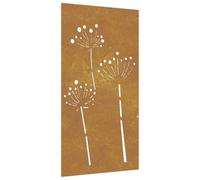 vidaXL Adorno de Pared de jardín Acero corten diseño Flores 105x55 cm, Adorno Pared jardín, Adorno Metal Pared jardín, Adorno de Pared para jardín
