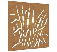 vidaXL Adorno de Pared de jardín Acero corten diseño Hierba 55x55 cm, Adorno Pared jardín, Adorno Metal Pared jardín, Adorno de Pared para jardín